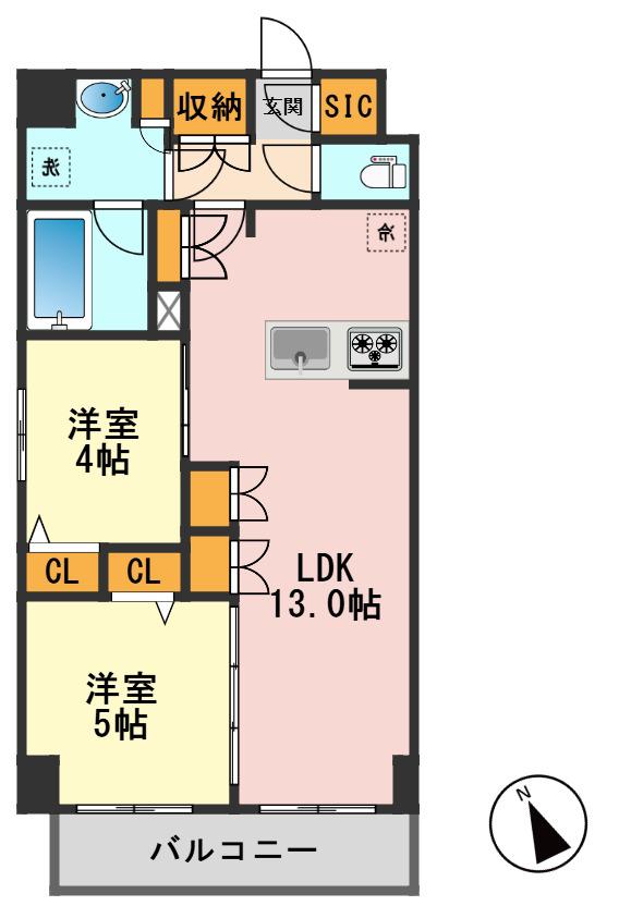 アーバンパーク船堀II(2LDK/2階)の間取り写真