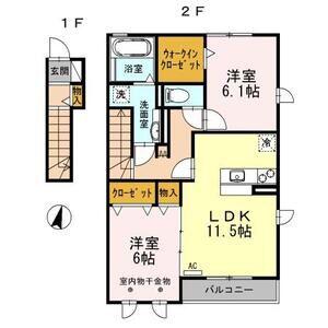 レトワール(2LDK/2階)の間取り写真