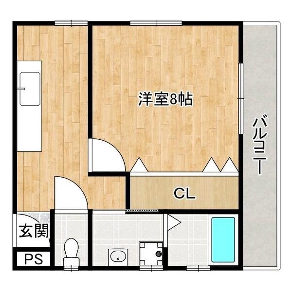 ヴィクトリアハイツ港町(1K/1階)の間取り写真