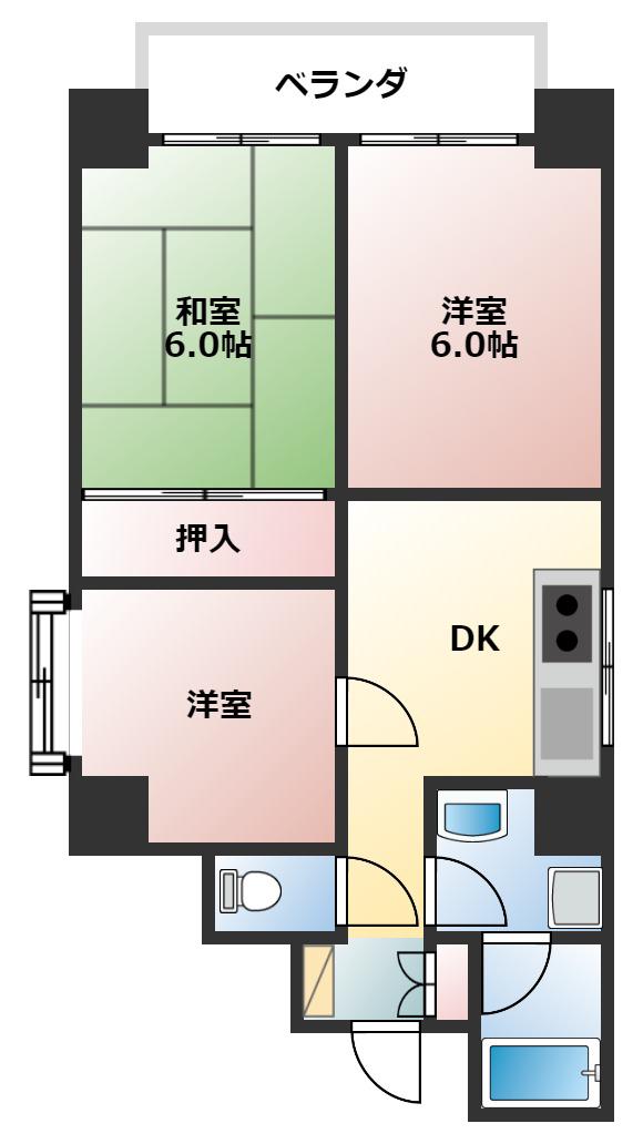 NOBSON西明石(3DK/3階)の間取り写真