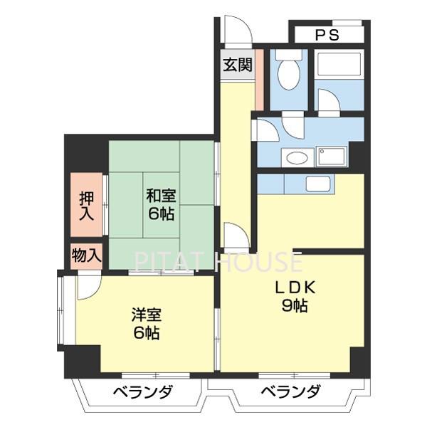 十三番丁ホームズ(2LDK/7階)の間取り写真