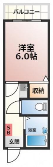 クレスト古市橋(1K/3階)の間取り写真