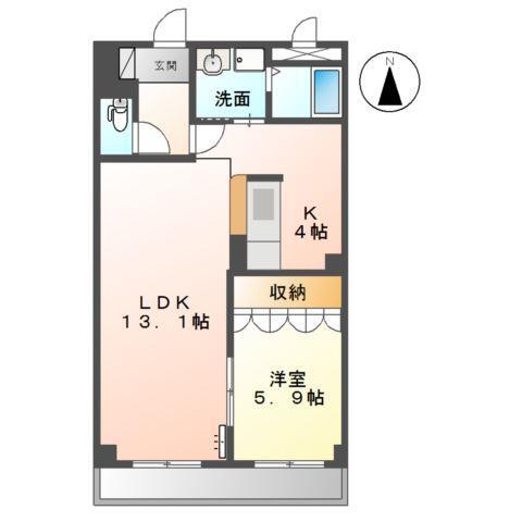 ロイヤルコーポ中川(1LDK/3階)の間取り写真