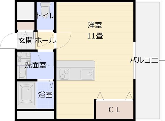 エストレノ(1K/3階)の間取り写真