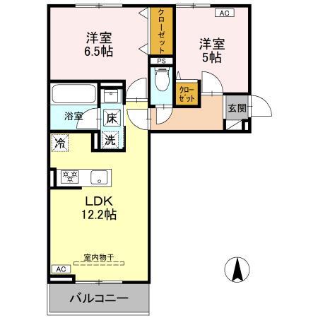 MAISON DE ROSE(2LDK/1階)の間取り写真