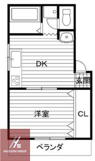 一二三ビル(1DK/4階)の間取り写真