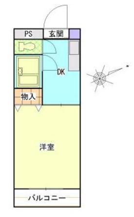 梶が谷山口ハイツ(1K/2階)の間取り写真