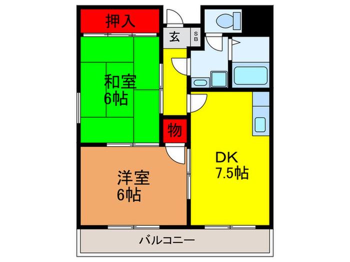 レジデンス大和田(2DK/3階)の間取り写真