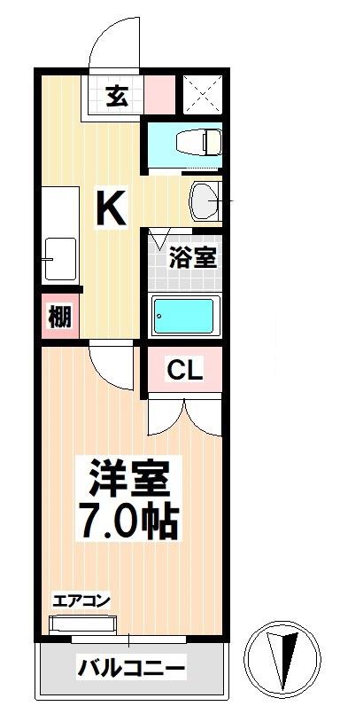A・CITY瑞穂雁道(1K/3階)の間取り写真