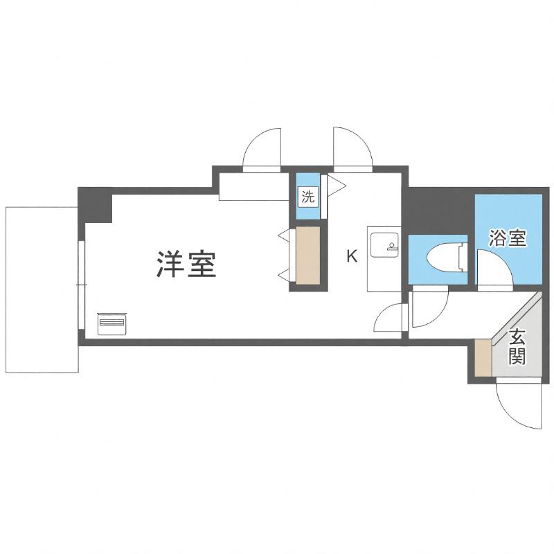 アブニール桑園(1K/6階)の間取り写真