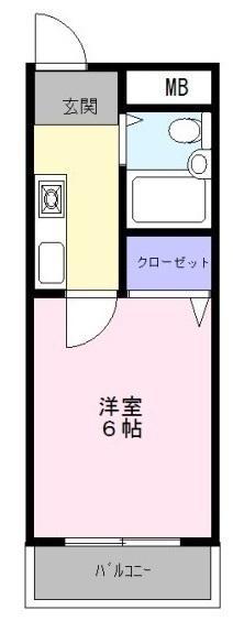 ロイヤル和泉1(1K/3階)の間取り写真