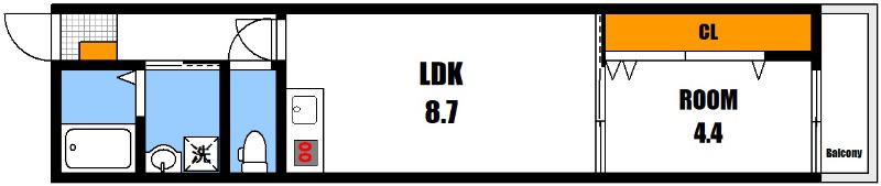 クレスト山本I(1LDK/3階)の間取り写真