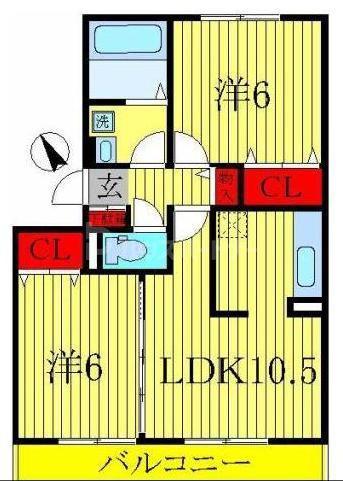 オアシス(2LDK/3階)の間取り写真
