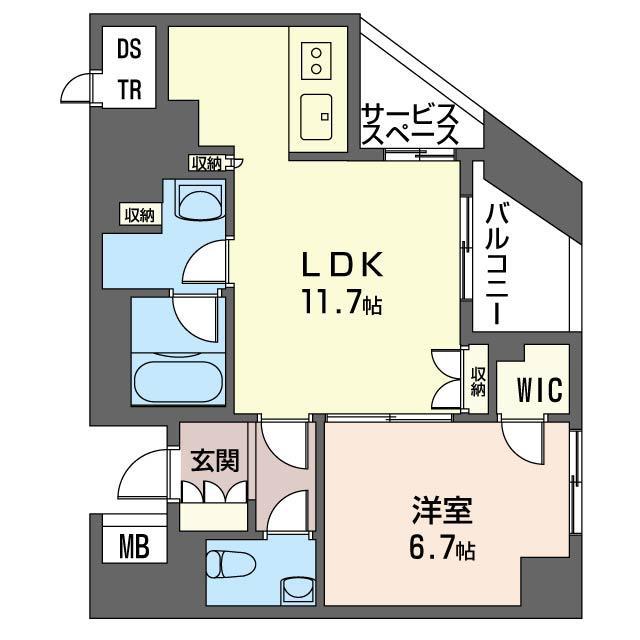 ザ・パークハウス三鷹レジデンス(1LDK/6階)の間取り写真