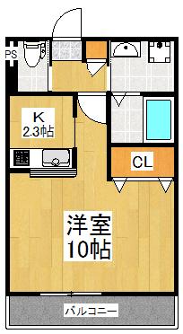 シルト豊岡(1K/3階)の間取り写真