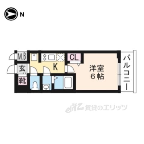 プレサンスTHE KYOTO 吉祥院(1K/3階)の間取り写真