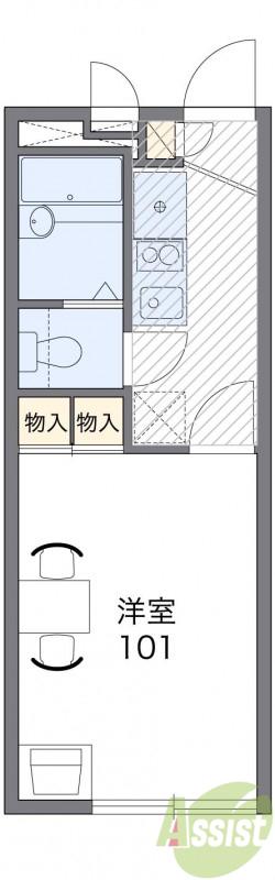 レオパレス109SII(1K/1階)の間取り写真
