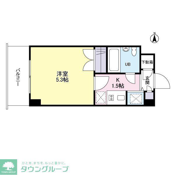 ワコーレ綱島I(1K/2階)の間取り写真