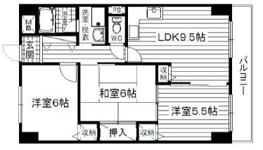 さんさん吉田(3LDK/3階)の間取り写真