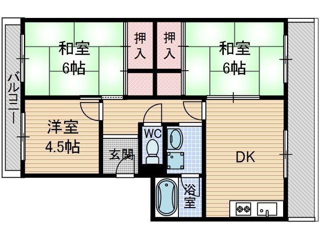 ソーシャルハイツ(3DK/1階)の間取り写真
