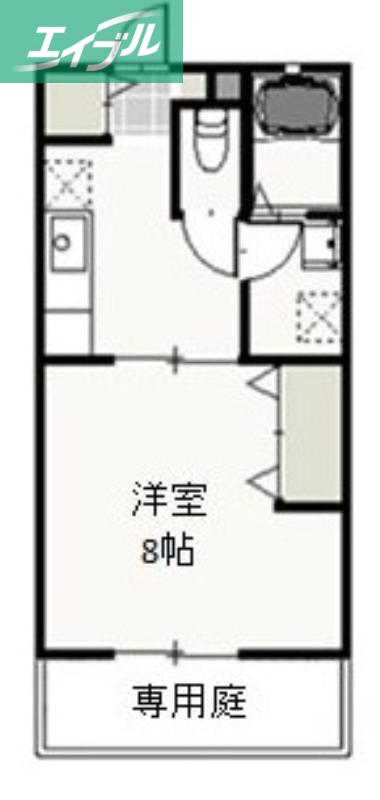 サントス青江A(1K/1階)の間取り写真
