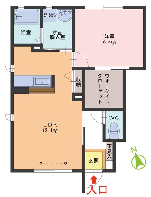 STELLA VI(1LDK/1階)の間取り写真