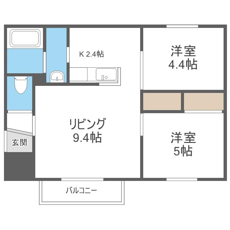 MOCO南平岸(2LDK/2階)の間取り写真