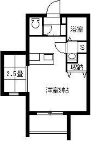 レインボー宇宿(ワンルーム/2階)の間取り写真