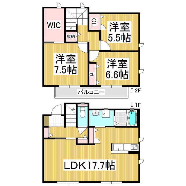 ヴィラ天矢館(3LDK/1階)の間取り写真