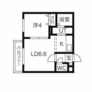 リリアーナ琴似(1LDK/2階)の間取り写真