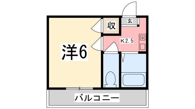 グラーノ・メゾン(1K/2階)の間取り写真