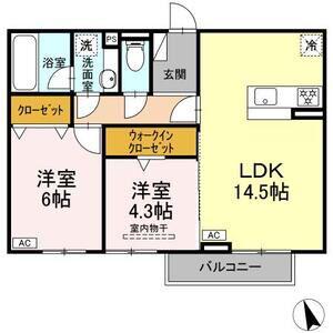 TORISIA加納南陽(2LDK/2階)の間取り写真