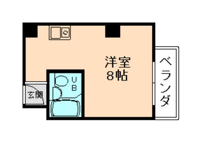 パークサイド船場(ワンルーム/2階)の間取り写真