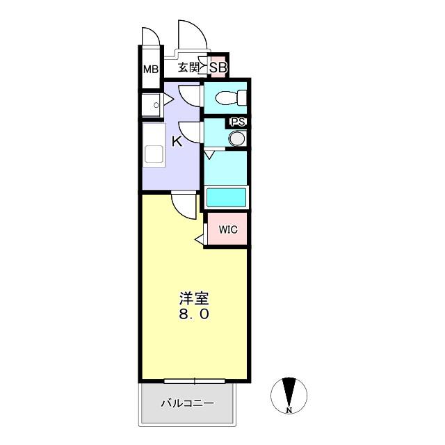 CREST TAPP名古屋山王(1K/13階)の間取り写真