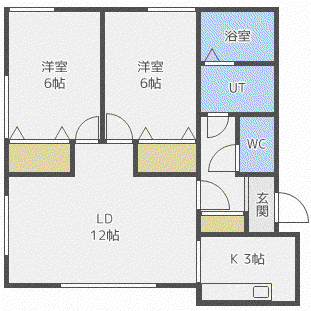 エスケイ元町(2LDK/2階)の間取り写真