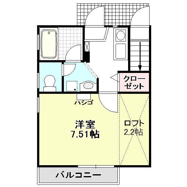 HODAKA CANAL 11(1K/1階)の間取り写真