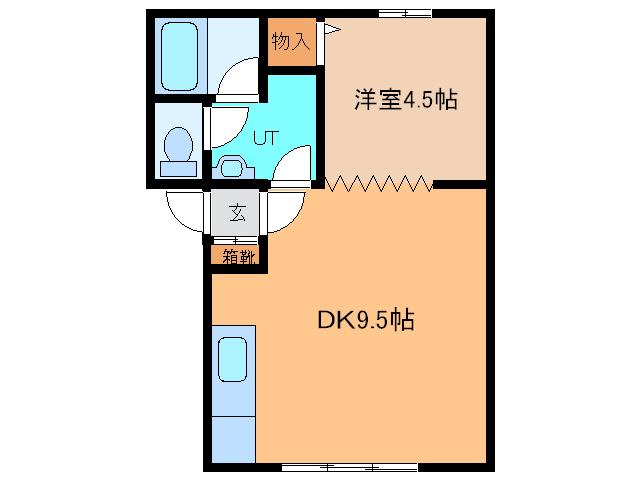 エスポワールII(1DK/1階)の間取り写真