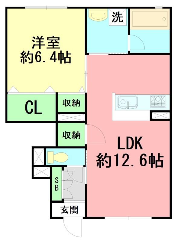 SOPHIA(1LDK/1階)の間取り写真