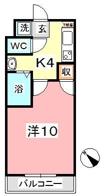 ヴェルニパレ(1K/5階)の間取り写真