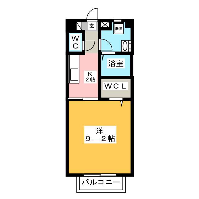 クレアート(1K/2階)の間取り写真