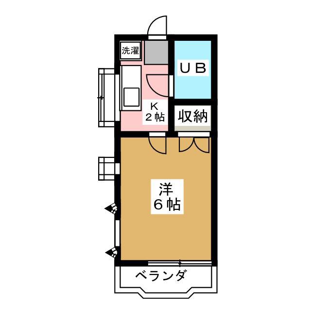 フラワーハイツI(1K/2階)の間取り写真