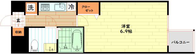 エグゼ大阪CITYルーエ(1K/8階)の間取り写真