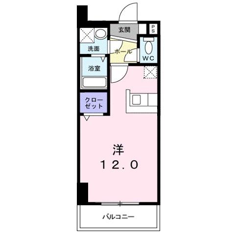 サニーサイドテラスK(ワンルーム/7階)の間取り写真