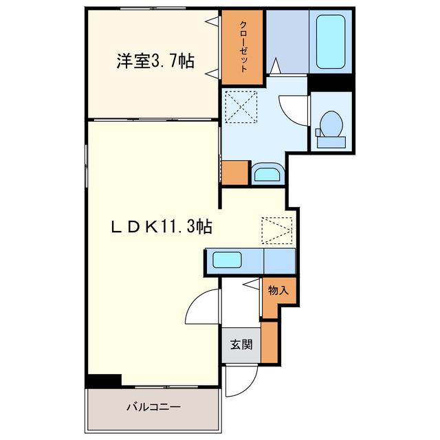 ベルハーモニー A(1LDK/1階)の間取り写真