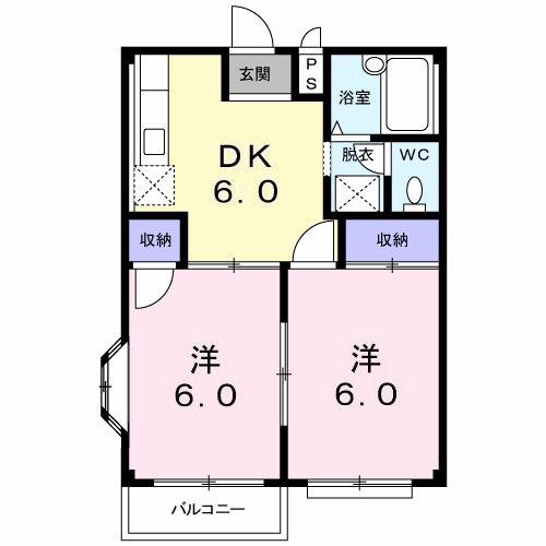 リヴィエールY(2DK/1階)の間取り写真