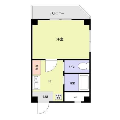 ええハウス(1K/2階)の間取り写真
