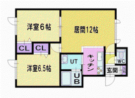 マンションエム(2LDK/2階)の間取り写真