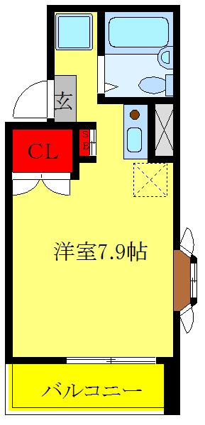 USハイツ鶯谷(ワンルーム/4階)の間取り写真