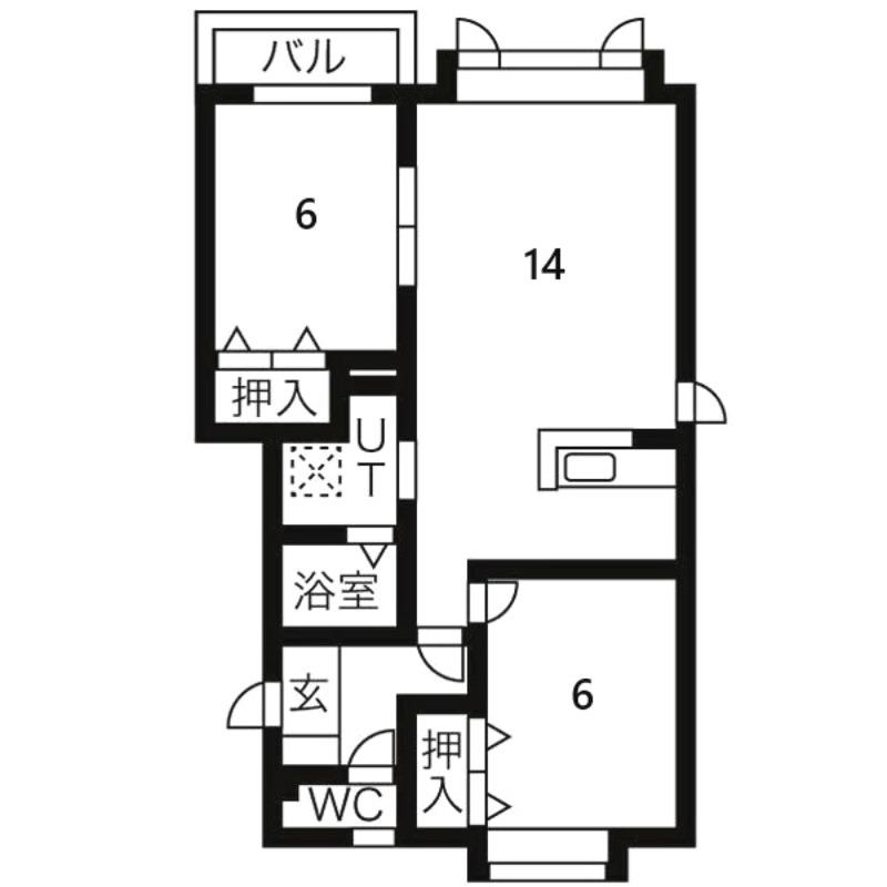 エクスィードパークIII(2LDK/3階)の間取り写真