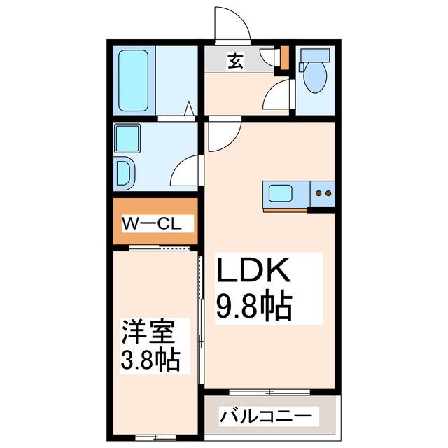 SOLAGE保田窪(1LDK/3階)の間取り写真